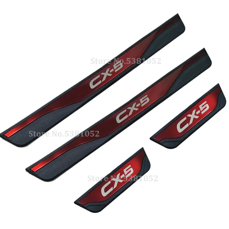 

4PCS/Lot ABS Stainless Steel Door Sill Pedal Scuff Plate Cover for Mazda CX-5 CX5 CX 5 KF MK2 2017 2018 2019 Car Accessories