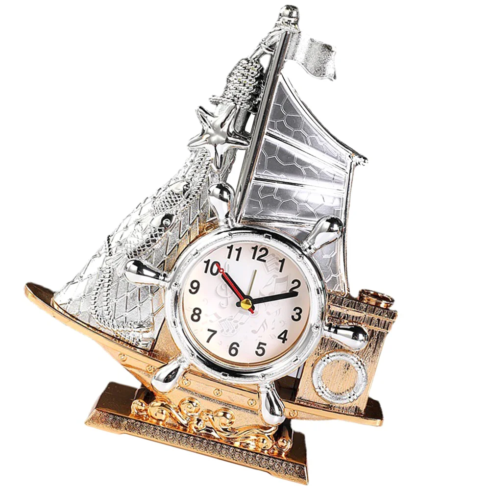 

Ship Clock Desk Model Decor Shelf Bookcase Table Tabletop Statuelifelike Alarm Kids Blank Ornaments Acrylic Ornament