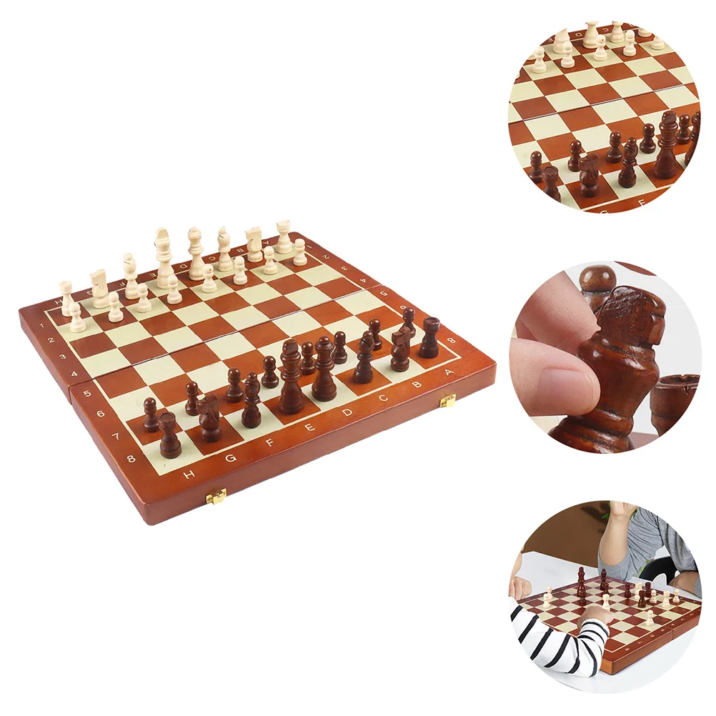 

1 Set Kids West International Chess Wooden Folding Chess West Chess for Home Kids Children School