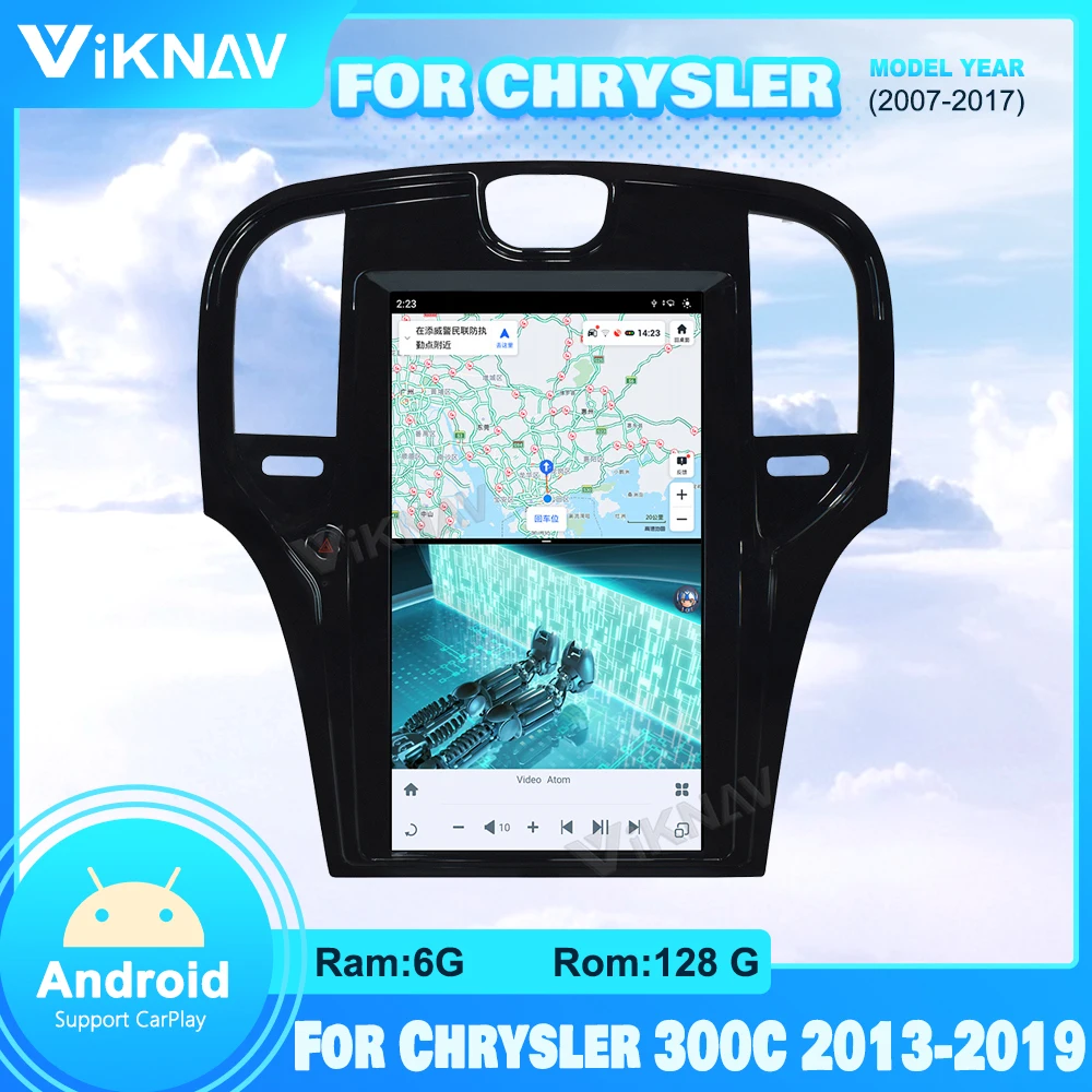 

128G Android 11 радио для Chrysler 300C 2013-2019 автомобильное радио GPS-навигация мультимедийный плейер магнитофон сенсорный экран