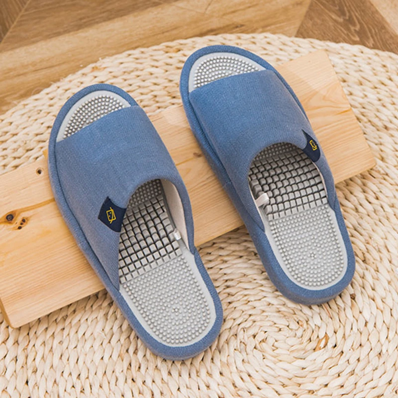 

Indoor Ergonomics Women Men Massage Slippers House Foot Arch Massage Health Platform Lover Shoes Bedroom Ladies Cotton Slides