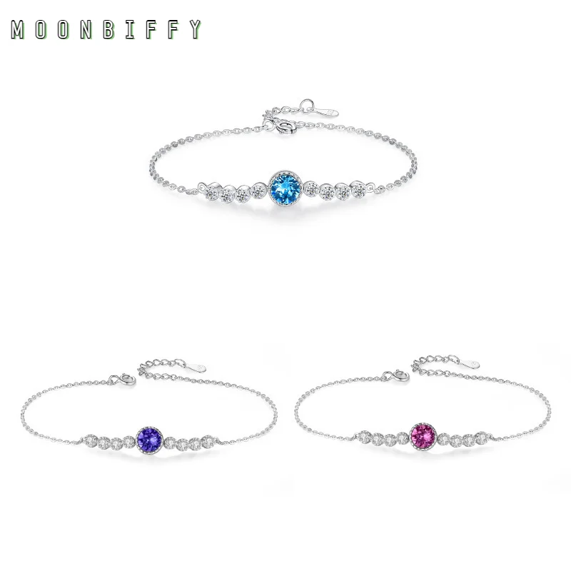 

Новый серебряный браслет с сердцем океана, женский браслет с натуральными кристаллами, ювелирные изделия, корейский симпатичный регулируе...