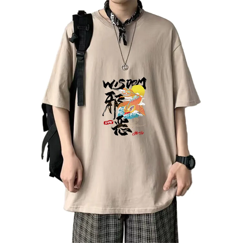

Chinese Streetwear For 50-100KG 2022 Fashion New Summer 100% Cotton Men's T-Shirts Hip Hop Casual Tops Short Sleeve T shirts