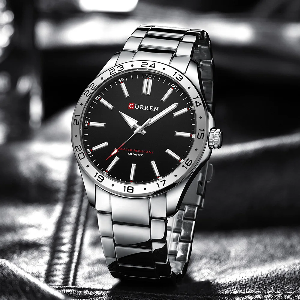 CURREN 8452 брендовые кварцевые часы для мужчин водонепроницаемые простые деловые из