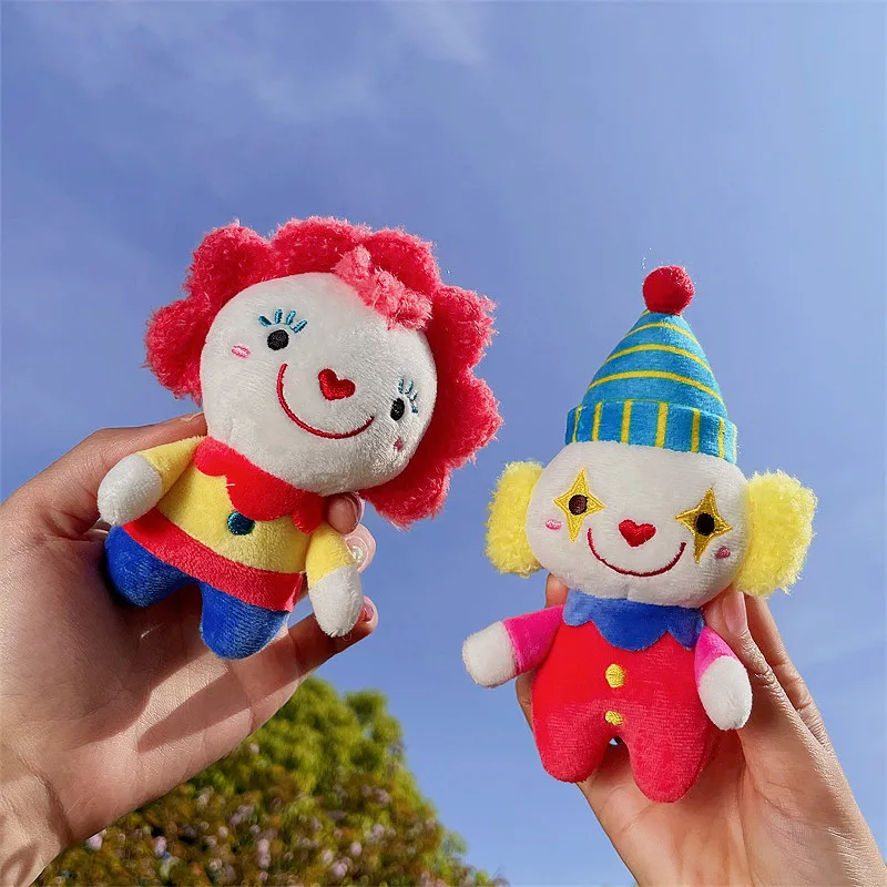 

12 см, плюшевая кукла клоуна, креативные цирковые брелки, мультяшная мягкая игрушка, подвеска для пары, брелок для девочек, рождественский подарок