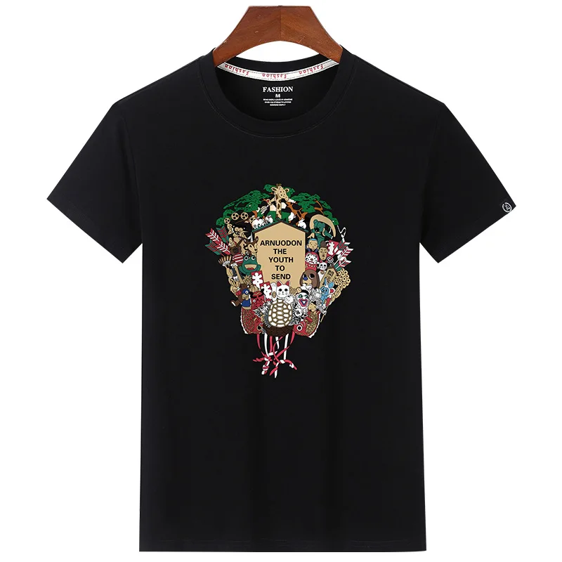 

10878 100% cotton digging the moon print funny mens o-neck t shirts fashion men's tops men T-shirt cool men tshirt male men tee
