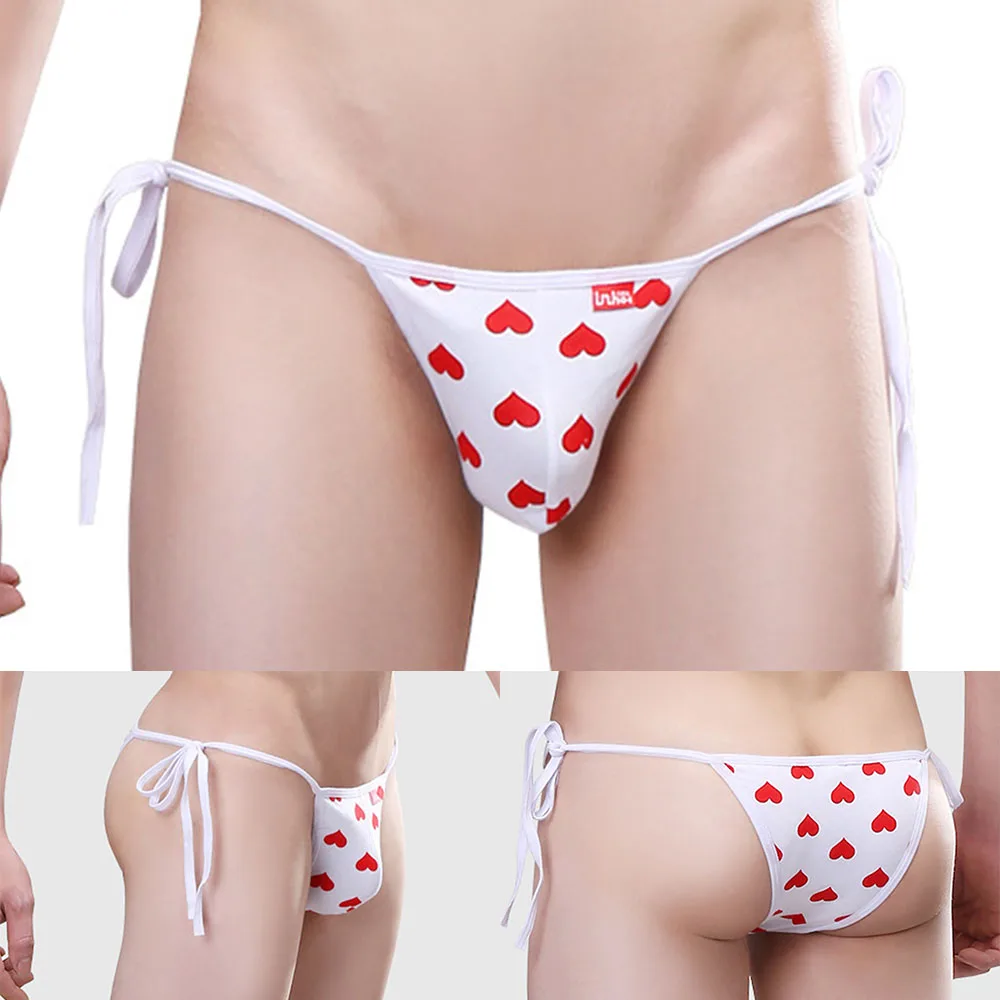 

Sexy Mens Sumo Bandage Thong Tether Bulge Pouch Cotton Briefs Ultra Thin U Convex Low Waist Bikini Underwear Elastic Man Panties