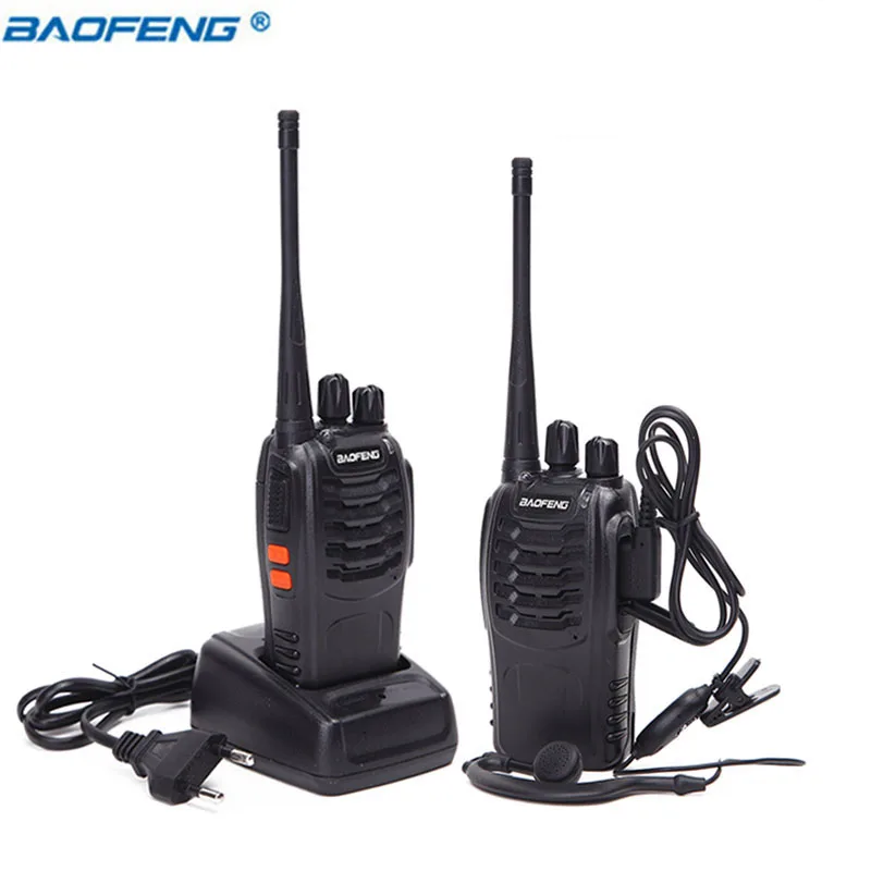 2pcs/lot baofeng BF-888S Walkie talkie Two way radio BF 888s UHF 400-470MHz 16CH walkie-talkie Radio Transceiver with Earphones