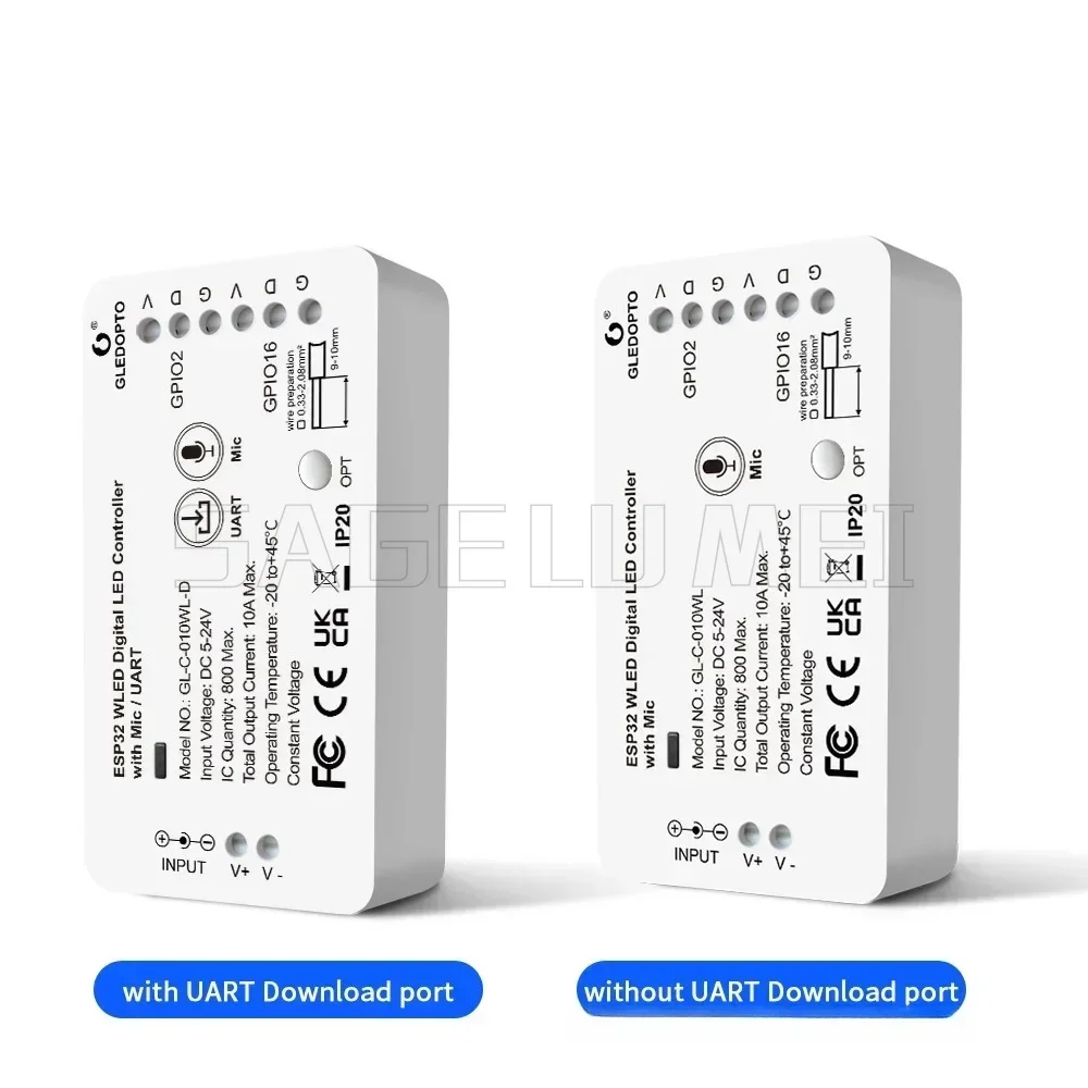 Фото GLEDOPTO ESP32 WLED светодиодный контроллер GL-C-009/010WL/010WL-D с микрофоном DIY музыкальные динамические режимы для WS2811/2812/2813 полосы света №4
