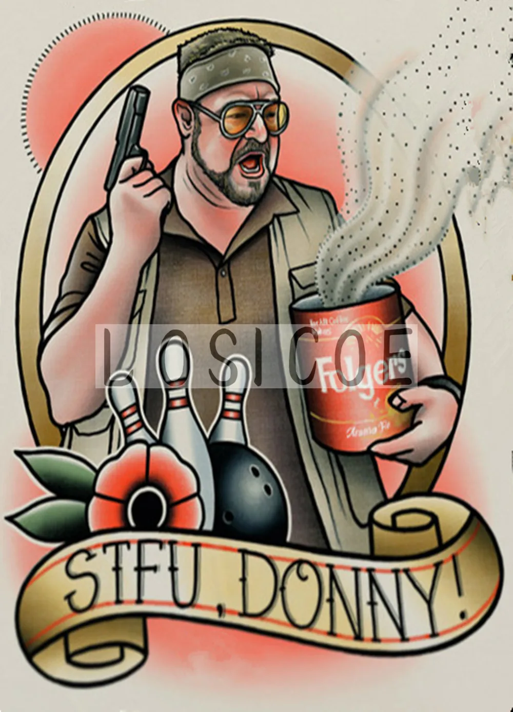 

"STFU DONNY !" Tattoos Posters Wall Sticker Frame Painting Vintage Matte Kraft Paper Decoration For Tattoo Shop 30X42 CM