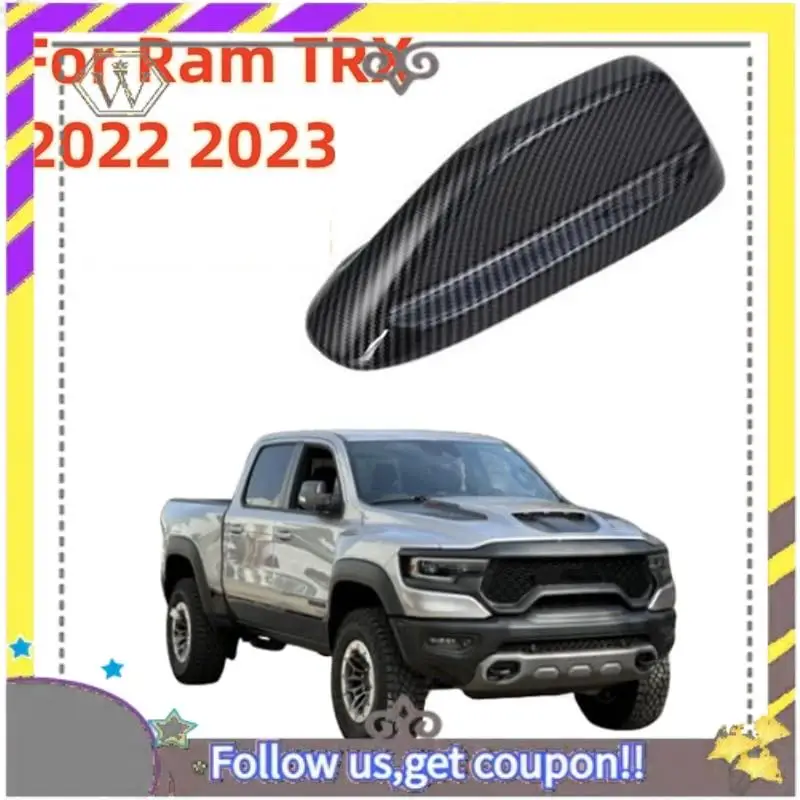 Фото ABXV-Shark Fin, крышка антенны на крышу, декоративная накладка для Dodge Ram TRX 2022 2023 2024, аксессуары, матовое углеродное волокно №5