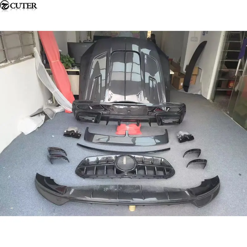 X167 cgle 167 Coupe Gle63 GLE53 углеродное волокно передняя губа задний диффузор спойлер капот