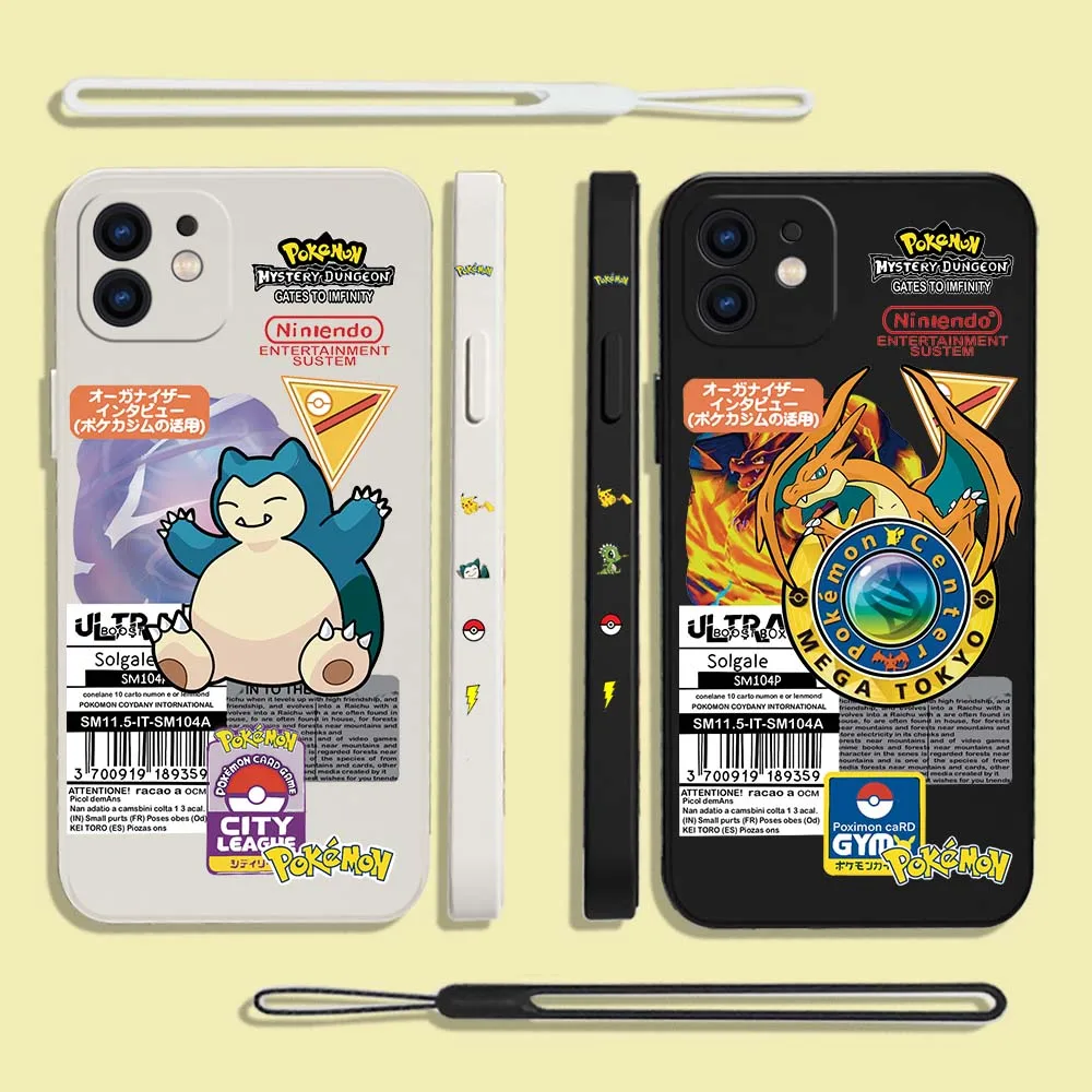 

Pikachus Flamethrowers Phone Case For iPhone 14 13 12 11 Pro Max Mini X XR XS MAX SE20 8 7 Plus 6 6S Plus Cases with Hand Strap