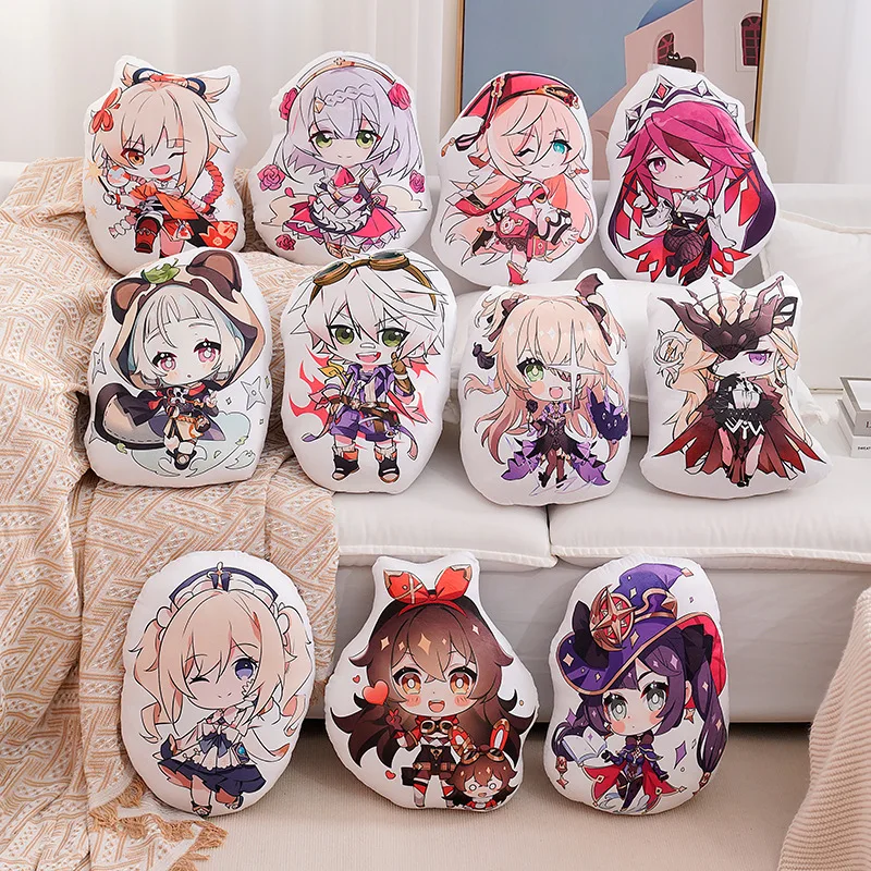 

45cm Genshin Impact Anime Game Kamisato Ayato Shenhe Yun Jin Barbara Amber Mona Sofa Cushion Pillow Stuffed Plush Doll Toys Gift