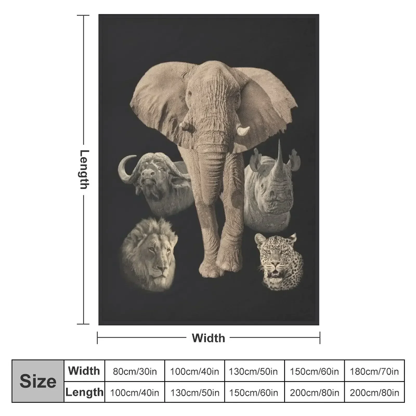 Большое пять африканских сафари одеяла для детей мягкие