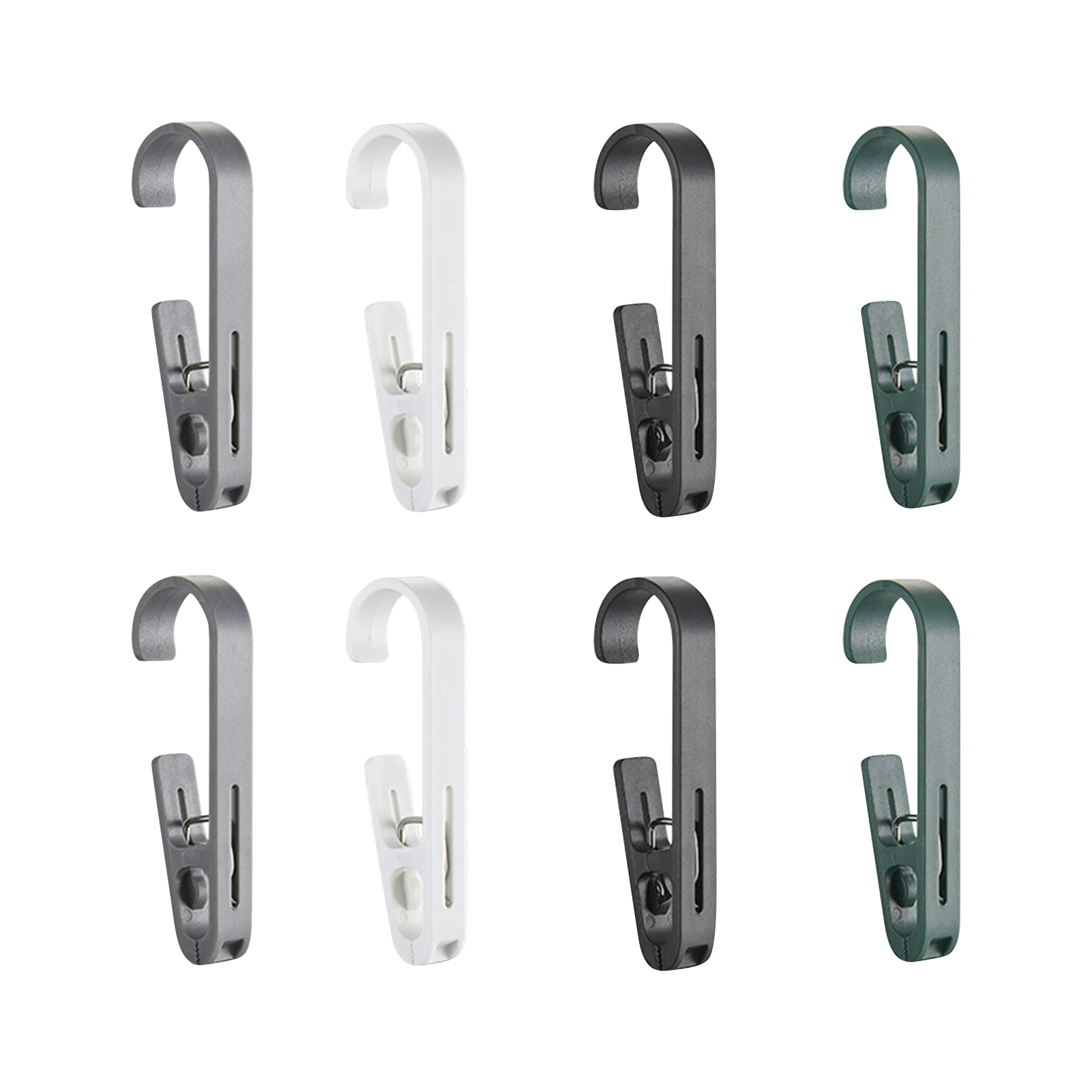 

8pcs Laundry Hook Closet Organizer Office Large Travel Portable Daily Dual Ended Wardrobe Bathroom Clothes Pin With Clip Hanger