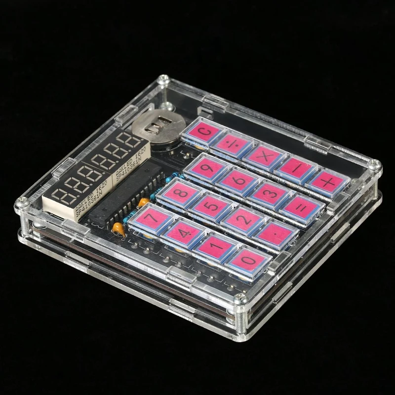DIY Calculator Kit Digital Tube Calculator Built In CR2032 Button Cell With Transparent Case Calculator images - 6