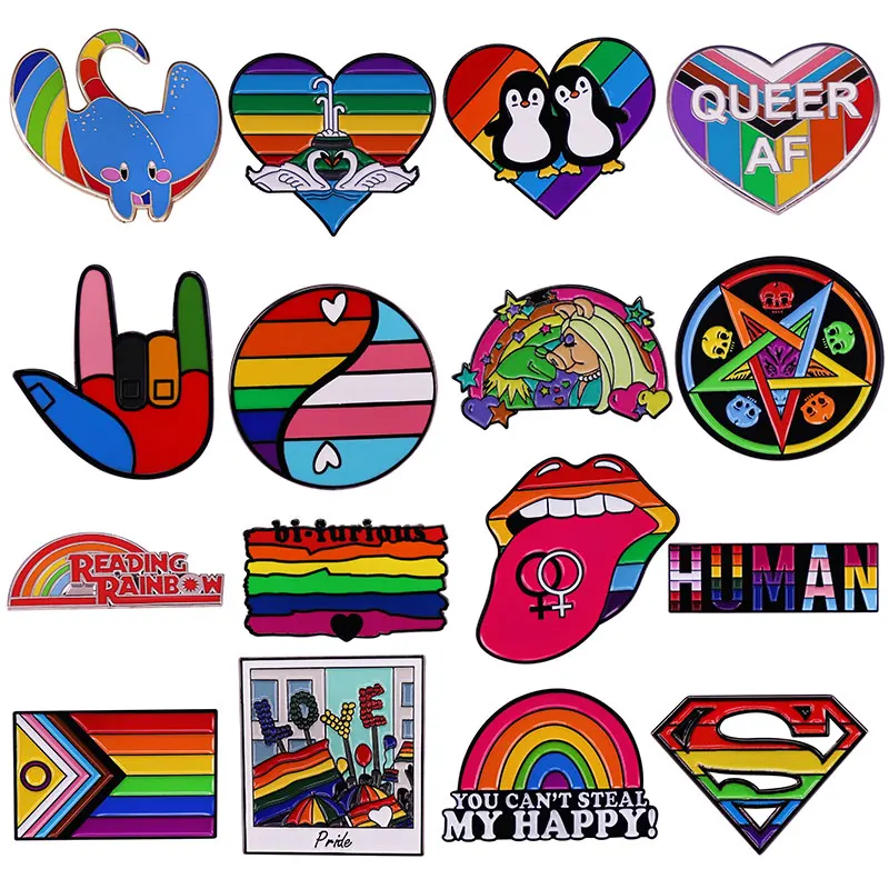 

Beautiful Rainbow Series Hard Enamel Pins Collect LGBT Men Women Metal Cartoon Brooch Backpack Hat Bag Collar Lapel Badge