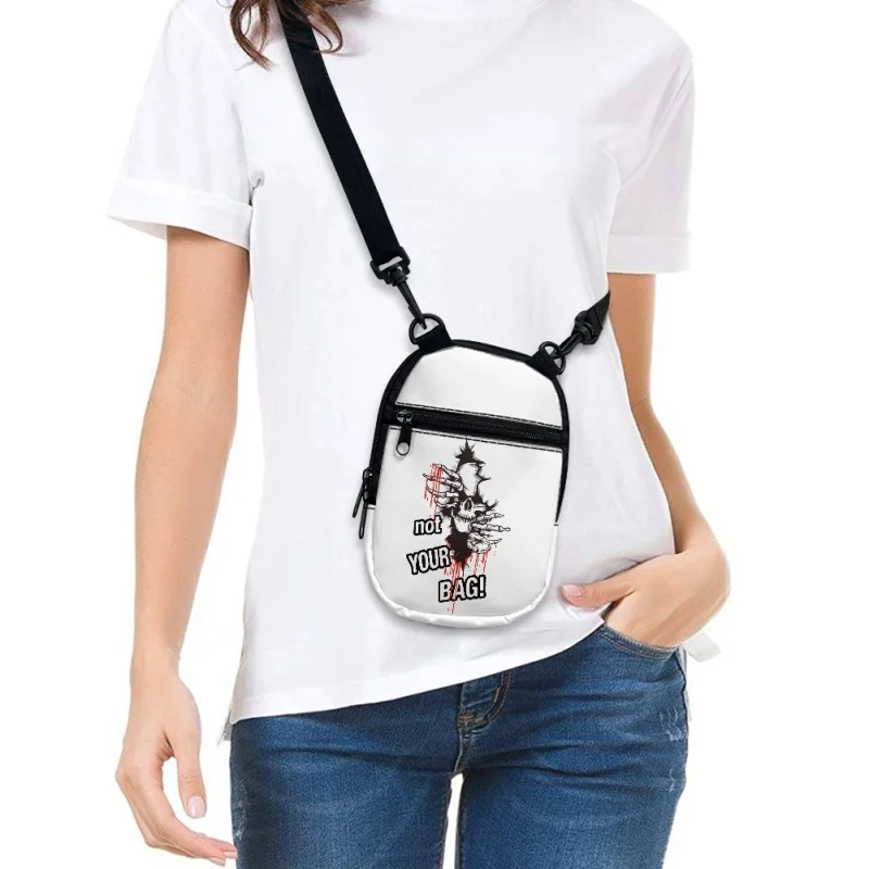 

New Casual Shoulader Bag For Ladies Skull Pattern Word not YOUR BAG Crossbody Bag Luxury Designer Handbag Girls Handtasche
