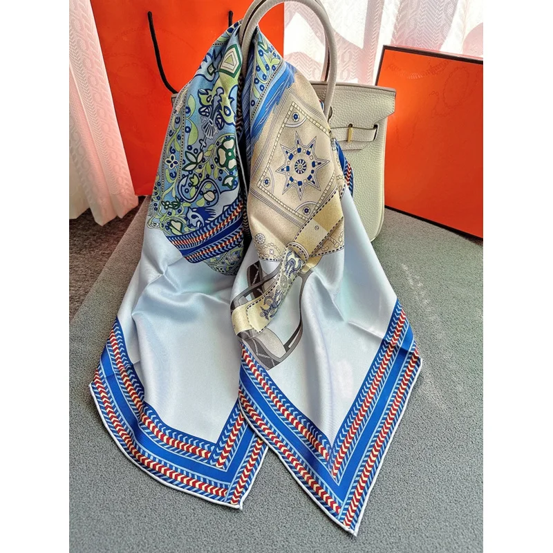 Седло Grassland Роскошные реплики бренда хиджаб для женщин шарф комнаты скрученные