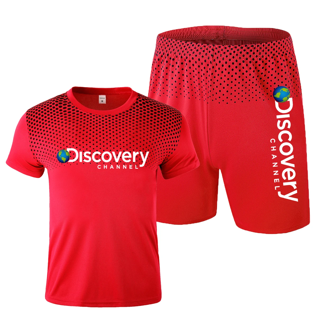 2023Discovery Men's suit 3D printed short sleeve shorts two-piece abstract painted T-shirt suit men's casual beach jogging