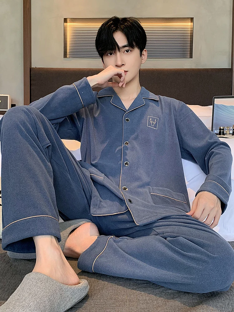 Мужские пижамы мужская зима 2024 новинка тонкий бархатный утягивающий дралон