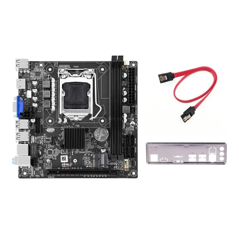 

Материнская плата H61S (H61) LGA1155 + кабель SATA + комплект перегородки поддерживает 2x DDR 3 RAM слот NVME M.2 порт + Wi-Fi Порты USB2.0 SATA2.0