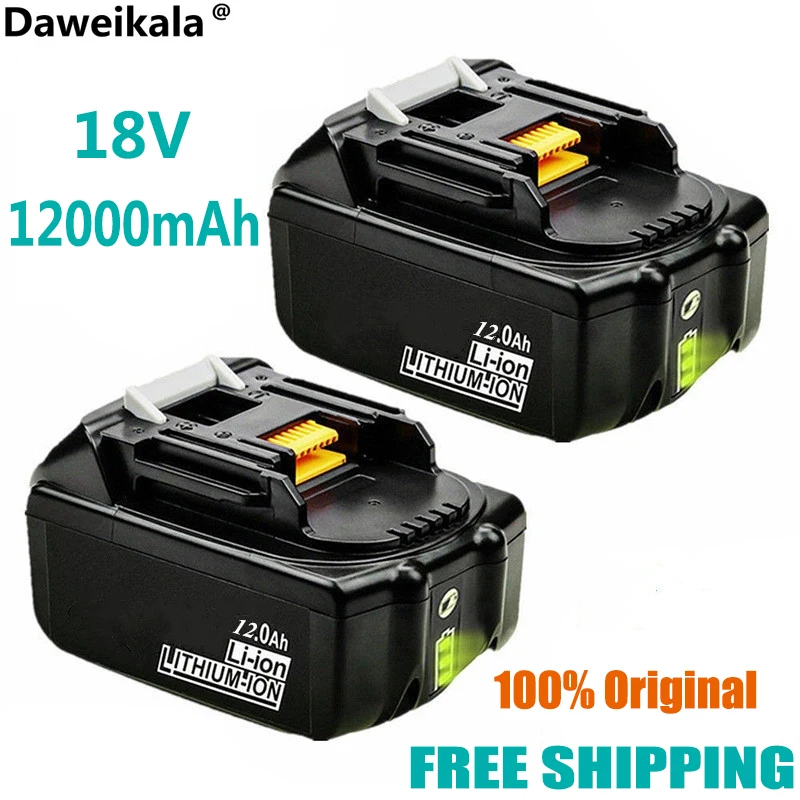

100% Original for Makita 18V 12000mAh Rechargeable Power Tools Battery with LED Li-ion Replacement LXT BL1860B BL1860 BL1850