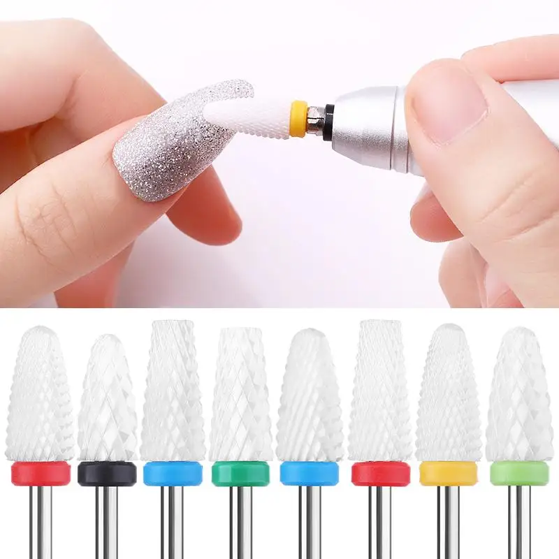 

Ceramic Nail Drill Bits Milling Cutter Eletric Manicure Colorful Pedicure Mill Bits Nail Files Machine Grinding Nail Art Tools