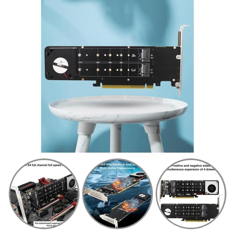 

Indeformable Lightweight PCIeX16 To M.2 M-key NVMEx4 SSD RAID Expansion Card for PC