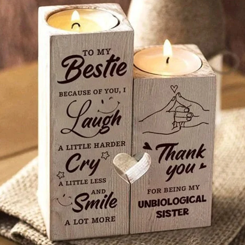 Friendship Gift To My Bestie Candlestick Holders Home Decoration