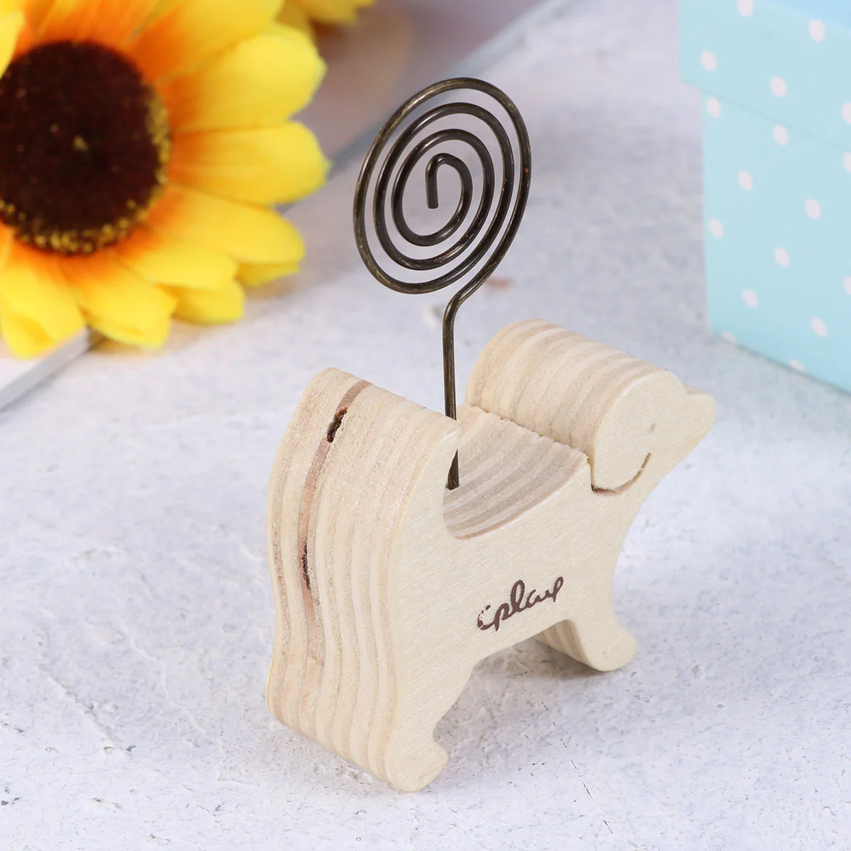 

Photo Paper Clip Business Holder Cartoon Animal Wood Note Folder Message