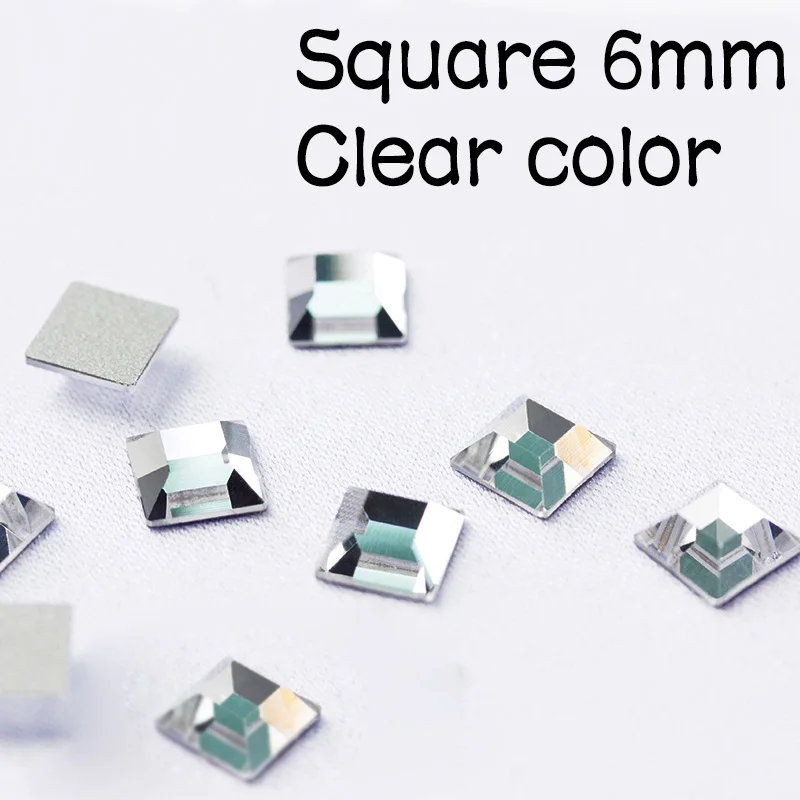 

YanRuo Flat Top Square Flatback Diamond Nail Accessories Glass material Rhinestone 3D Jewelry Nail Parts Nail Art Decorations