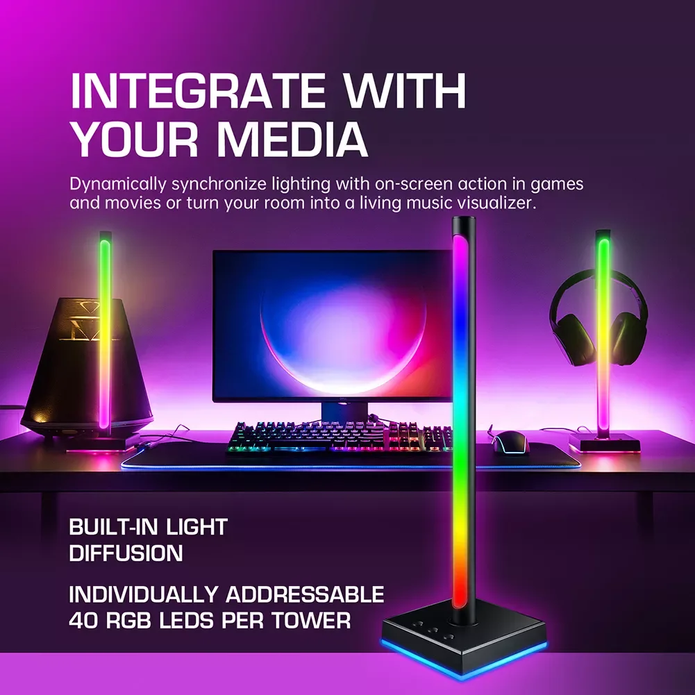 

2 шт., разноцветные светодиодные RGB-лампы с голосовой активацией