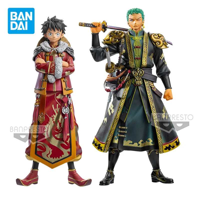 

Bandai Original one piece Anime Figure DXF Monkey D. Luffy Roronoa Zoro Action Figure Toys For Kids Gift Chinese style Model