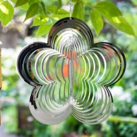 wind spinners for yard and garden wind powered kinetic sculpture magical metal windmill 3d flowing light effect flower shape