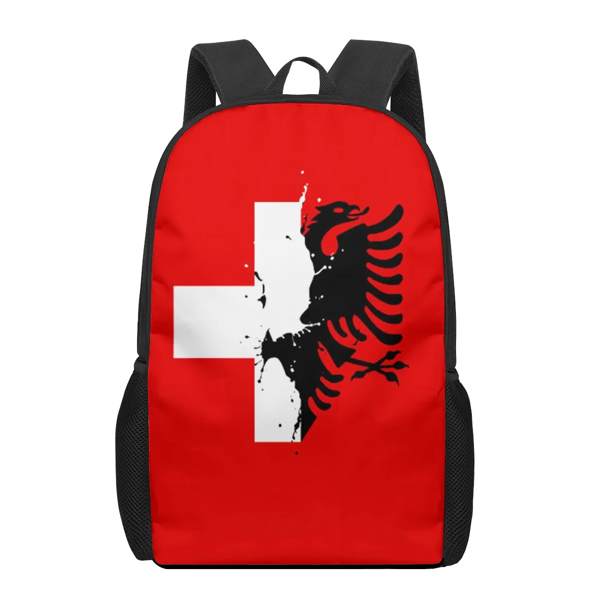 Republic of Albania flag Children School Bag for Toddler Printing Kid's Backpack Schoolbag Shoulder Bag Boys Girls Book Bags Moc