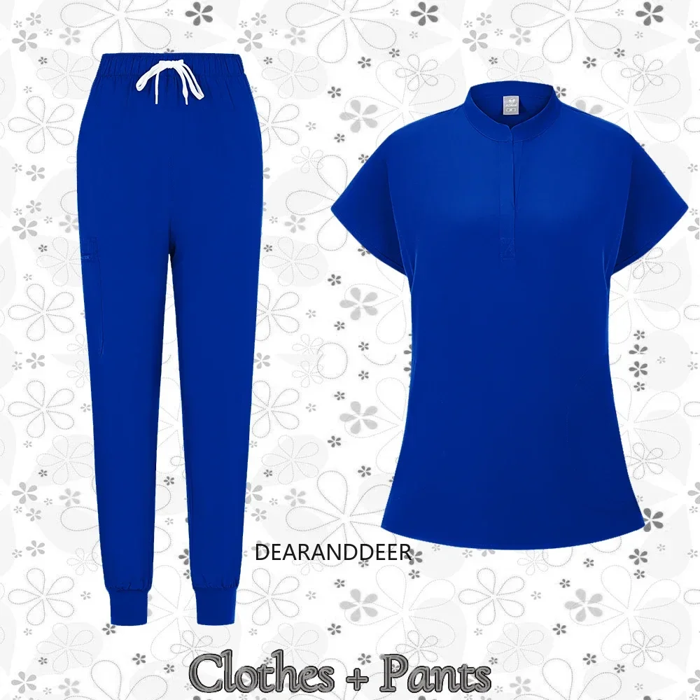 Fashion medical smock clinical surgery suit set for women hospital beauty salon dental clinic nurse accessories work clothes