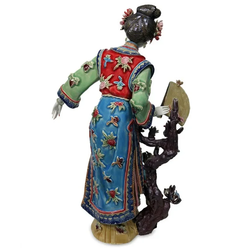 Dekorasi Cina Jinling Dua Belas Antik Indah Wanita Patung-patung Porselen Buatan Tangan Kerajinan Patung Rumah