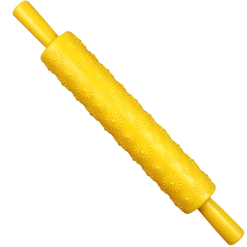 

Резная Скалка с хризантемой и мастикой, креативная антипригарная скалка для украшения тортов, 483