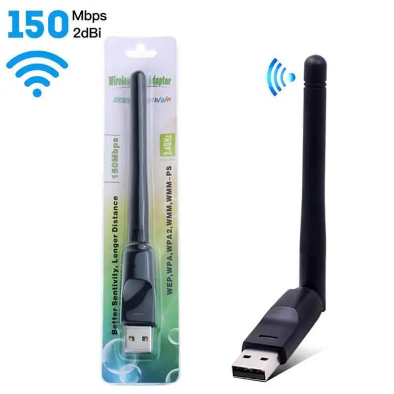 

150Mbps Wireless Network Card Mini USB WiFi Adapter MTK7601 RTL8188 2.4G Antenna Wi-Fi Receiver Dongle Usb Lan PC Wifi Receiver