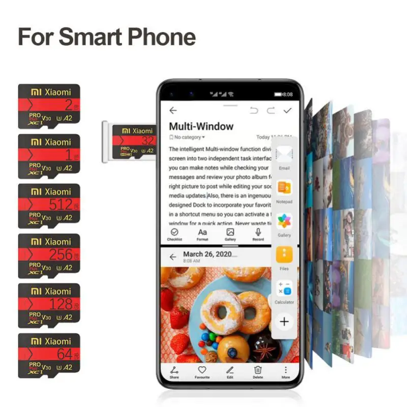 Карта памяти Xiaomi SD-карта 128 ГБ 256 512 32 64 флэш-память на 1 ТБ TF класс 10 TF/SD-карта для