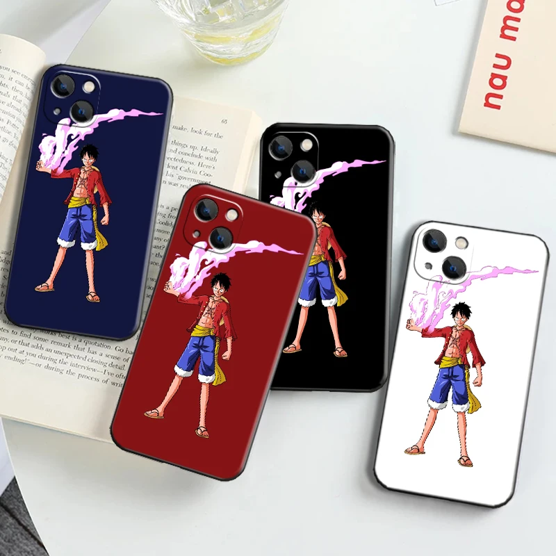 

One Piece For Apple iPhone 13 12 11 Pro 12 13 Mini X XR XS Max SE 5 6 6s 7 8 Plus Phone Case Silicone Cover Soft Black Coque