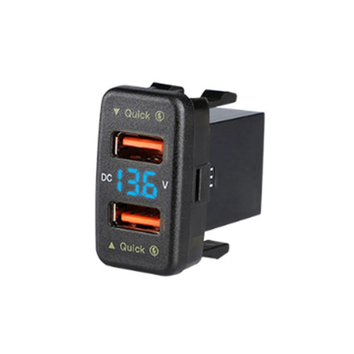 

QC3.0 Car Charger Dual USB Conversion Accessories for Toyota Blue Light Size: 40X22Mm a 12/24V