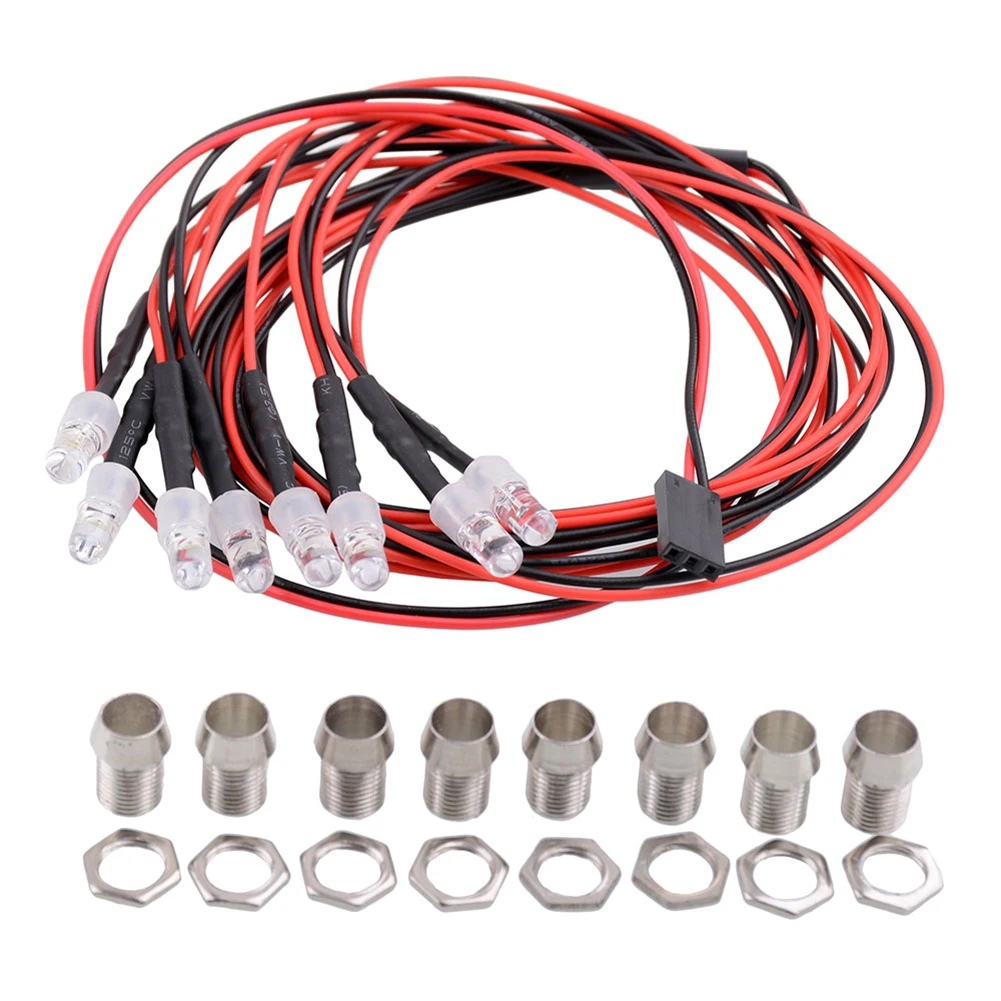 

8 комплектов светодиодных ламп для 1/12 1/18 1/10 1/8 Axial Scx10 Traxxas Hpi RC 4wd Redcat Tamiya Аксессуары для автомобилей с дистанционным управлением