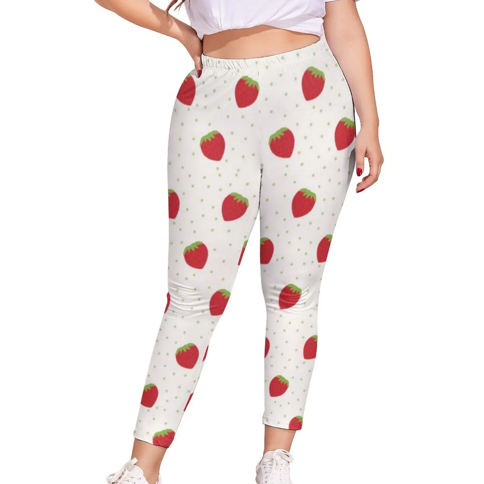 

Fresh Strawberry Fields Leggings Sweet Dropshipping Teens Legging High Wasted Basic Sport Pants