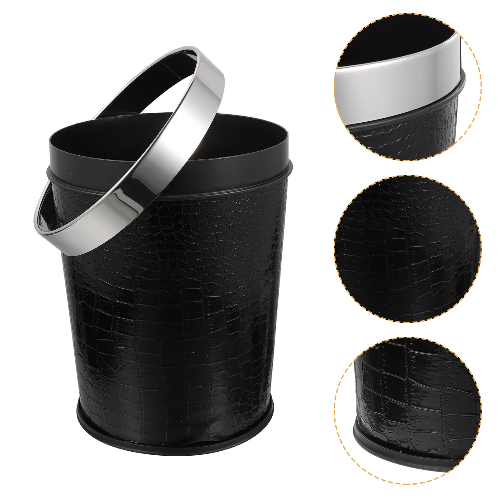 

Laundry Basket Bedroom Plastic Garbage Can Mini Trashcan Storage Tank Decorative Waste Bucket Small Office Metal