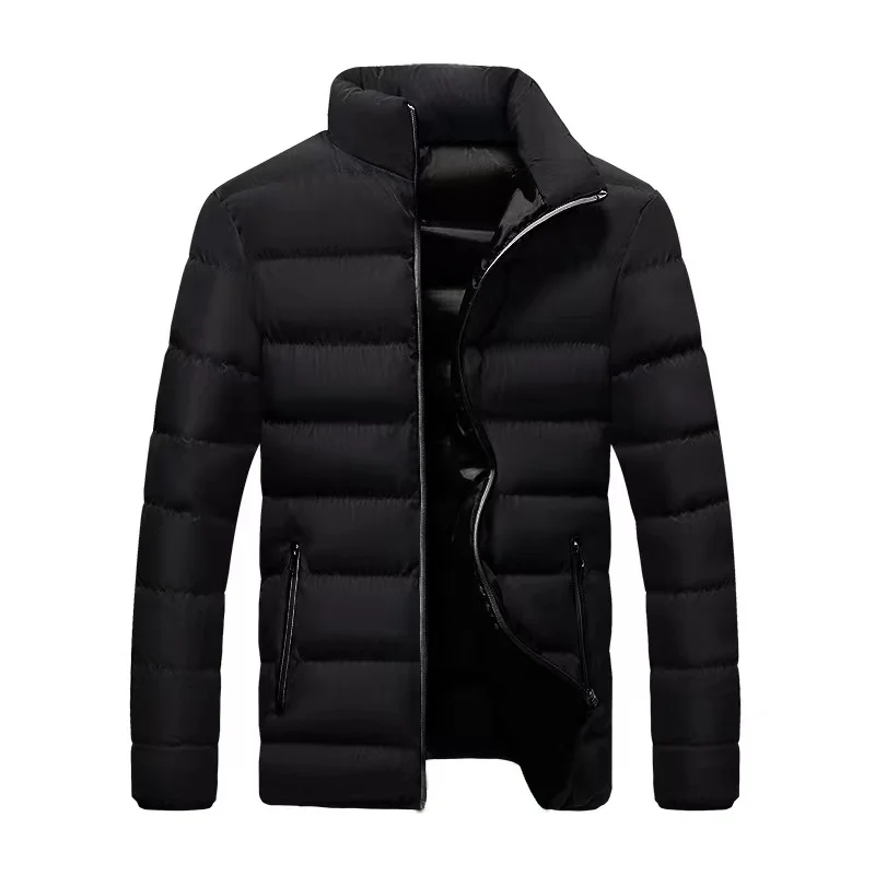 

Thick Men New Warm Parka Jackets Winter Casual Men's Outwear Coats Solid Stand Collar Male Windbreak Cotton Padded Down Jacket