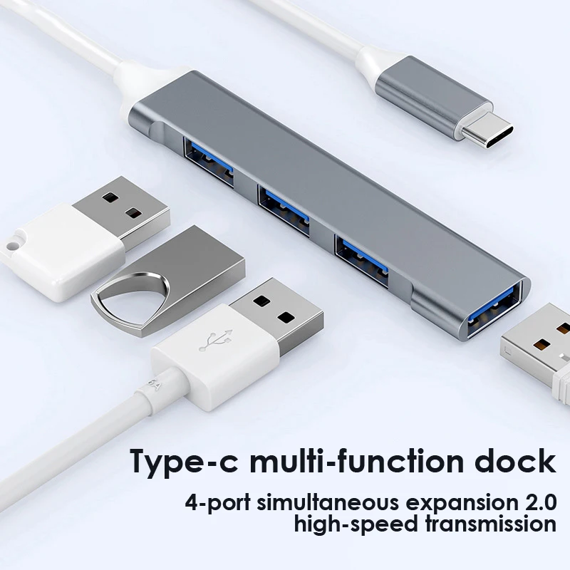 

Высокоскоростной разветвитель USB 3,0 с 4 портами, USB 3,0, USB Type C, адаптер OTG для ПК, компьютерные аксессуары, конвертер