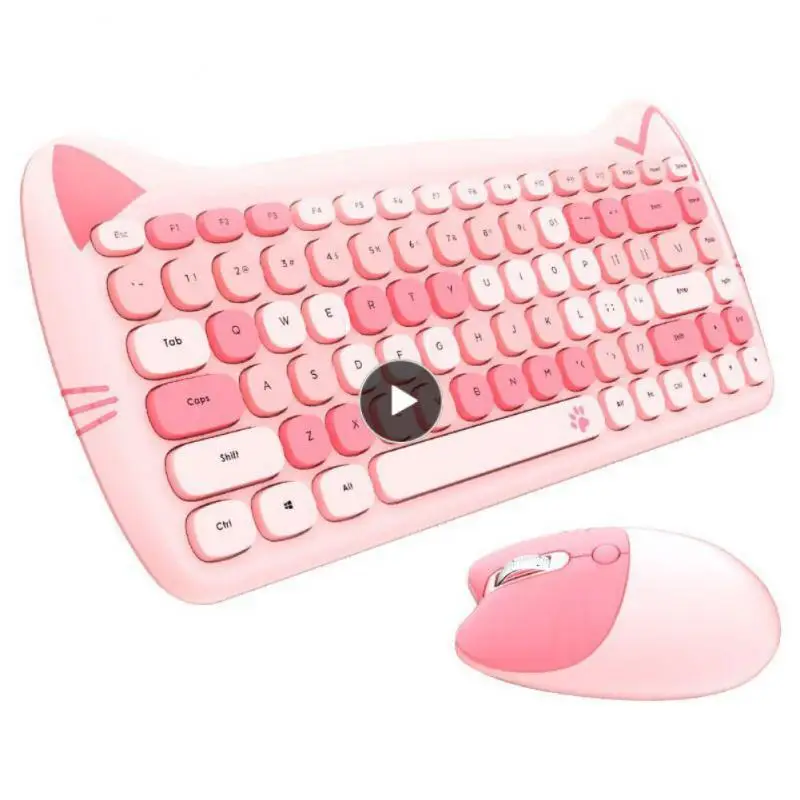 

Cute Meow Waterproof Mini Keyboard Mouse Ergonomics Photoelectric Keyboard And Mouse 2400dpi Usb Gaming Mechanical Keyboard